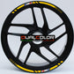 Confezione Adesivi Set Completo di Cerchi Strisce per Moto per 2 Ruote da 17'' pollici strips Design Sportivo Bandiera Francese COD.D0098