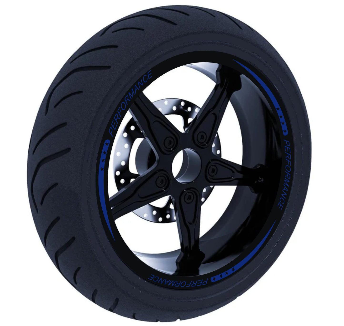 DualColorStampe Set di Strisce Cerchi Moto per 2 Ruote da 15" a 19" Pollici - Stickers Ruote Moto - Adesivi Cerchi Moto - Design Racing D0115