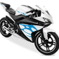 DualColorStampe Adesivi Compatibili con Yamaha YZF-R125 | Sticker Moto Carena (DX-SX) Personalizzabili | Fiamme Colorate M0121