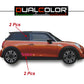 DualColorStampe Adesivi compatibili con MINI Cooper S One JCW R50 R52 R53 R56 R57 F55 F56 F57 per minigonne laterali (4 pezzi) Strisce laterali decalcomania a scacchi 0372