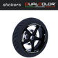 DualColorStampe Confezione Adesivi Set Completo di Cerchi Strisce per Moto per 2 Ruote da 17'' pollici strips Design Racing ABRUZZO D0117