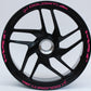 DualColorStampe Stickers Adesivi Set Completo di Cerchi Strisce per Moto per 2 Ruote da 17'' pollici strips Design Racing DOLOMITI D0119