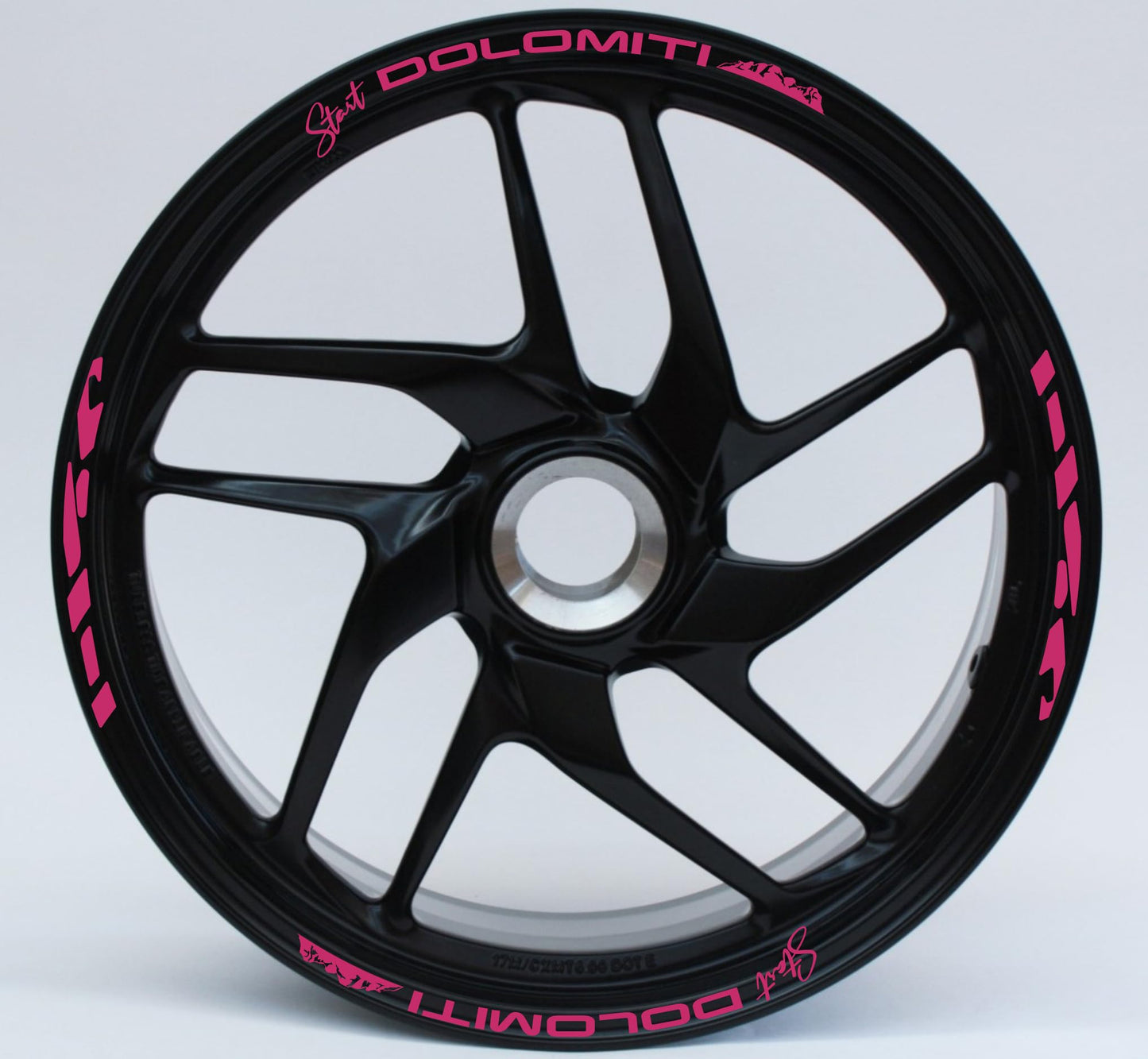 DualColorStampe Stickers Adesivi Set Completo di Cerchi Strisce per Moto per 2 Ruote da 17'' pollici strips Design Racing DOLOMITI D0119
