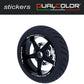 DualColorStampe Stickers Adesivi Set Completo di Cerchi Strisce per Moto per 2 Ruote da 17'' pollici strips Design Racing DOLOMITI D0119