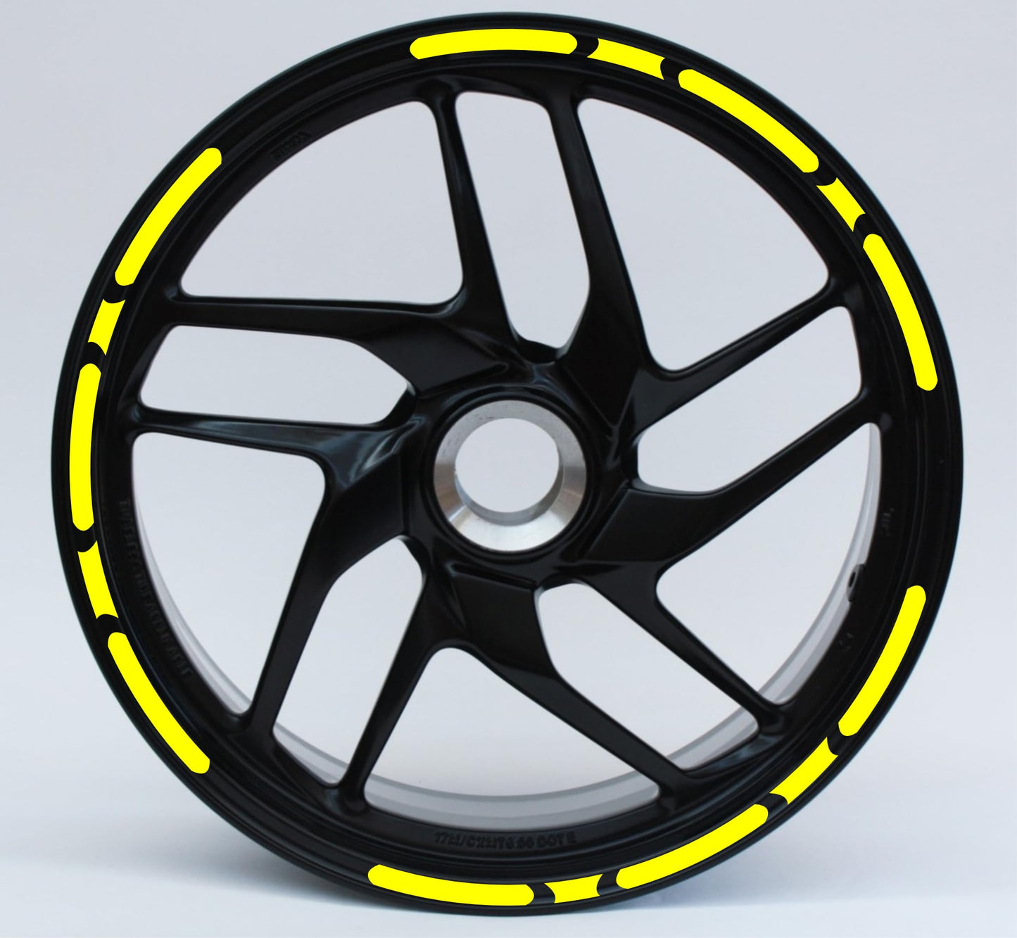 DualColorStampe® Confezione Adesivi Set Completo di Cerchi Strisce per Moto per 2 Ruote da 17'' pollici strips Design Sportivo COD.D0028