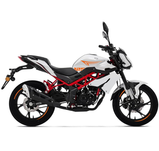 DualColorStampe Adesivi Compatibili con Benelli BN 125 (2021-2023) DX-SX Carena Moto + Strisce Cerchi 17'' Stelle Design - M0303