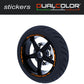 DualColorStampe Stickers Adesivi Set Completo di Cerchi Strisce per Moto per 2 Ruote da 17'' pollici strips Design Racing DOLOMITI D0119