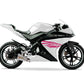 DualColorStampe Adesivi Compatibili con Yamaha YZF-R125 | Sticker Moto Carena (DX-SX) Personalizzabili | design zebrato Colorato M0120