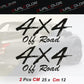 DualColorStampe® Adesivi 4x4 off road per Pickup e Auto - Resistenti e Impermeabili - Ideali per Tutti i Modelli - Set da 2 Pezzi decal auto tuning 0421