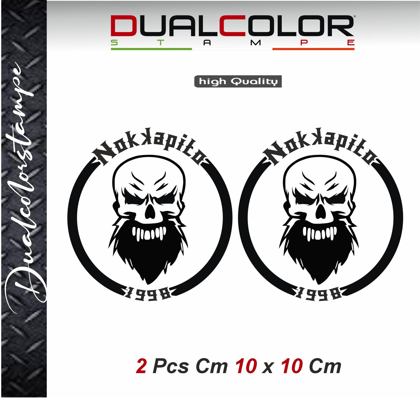DualColorStampe® Adesivi Compatibili con Harley-Davidson TESCHIO skull serbatoio Set 2 stickers Moto Motorbike COD. M0358