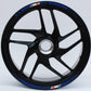 Confezione Adesivi Set Completo di Cerchi Strisce per Moto per 2 Ruote da 17'' pollici strips Design Sportivo Bandiera Francese COD.D0098