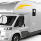Adesivi stickers camper frase DELFINO ANIMALE mare frasi -caravan roulotte- accessori grafiche fiancata scegli colore cod. 0425 (cm 56 x 19,5)