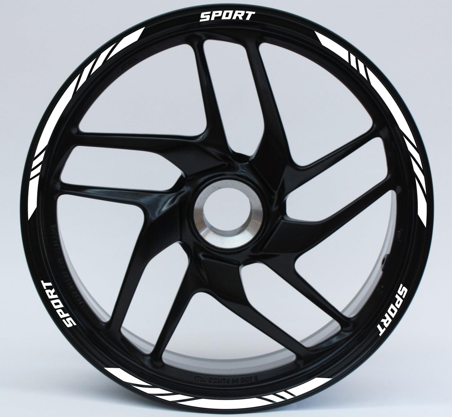 DualColorStampe Set di Strisce Cerchi Moto per 2 Ruote da 15" a 19" Pollici | Adesivi Ruote Moto | Adesivi Cerchi Moto Resiste a Pioggia e Sole | Design Racing D0124
