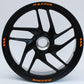 DualColorStampe Set di Strisce Cerchi Moto per 2 Ruote da 17" Pollici | Adesivi Ruote Moto | Adesivi Cerchi Moto Resiste a Pioggia e Sole | Design Racing D0075