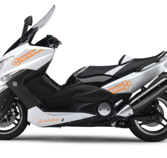 DualColorStampe Adesivi Compatibili con Yamaha Tmax 500 2008-2009 T-MAX Adesivi per carena sticker per moto M0368