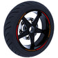 DualColorStampe Set di Strisce Cerchi Moto per 2 Ruote da 15" a 19" Pollici - Adesivi Ruote Moto Resistenti - Adesivi Cerchi Moto - Design Racing D0114
