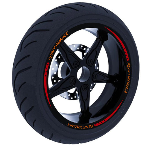 DualColorStampe Set di Strisce Cerchi Moto per 2 Ruote da 15" a 19" Pollici - Adesivi Ruote Moto Resistenti - Adesivi Cerchi Moto - Design Racing D0114