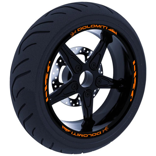 DualColorStampe Stickers Adesivi Set Completo di Cerchi Strisce per Moto per 2 Ruote da 17'' pollici strips Design Racing DOLOMITI D0119