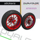 DualColorStampe Adesivi Cerchi Moto per 2 Ruote da 17" Pollici | Adesivi Ruote Moto | Adesivi Cerchi Moto Resiste a Pioggia e Sole | Design Racing D0128