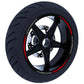 DualColorStampe Set di Strisce Cerchi Moto per 2 Ruote da 15" a 19" Pollici - Adesivi Ruote Moto Resistenti - Adesivi Cerchi Moto - Design Racing D0114