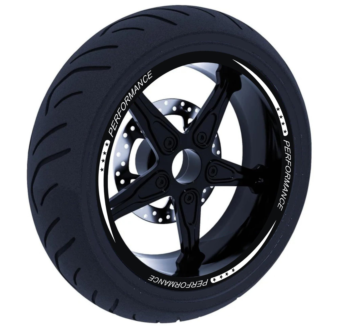 DualColorStampe Set di Strisce Cerchi Moto per 2 Ruote da 15" a 19" Pollici - Stickers Ruote Moto - Adesivi Cerchi Moto - Design Racing D0115