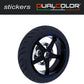 DualColorStampe Confezione Adesivi Set Completo di Cerchi Strisce per Moto per 2 Ruote da 17'' pollici strips Design Racing ABRUZZO D0117