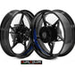 DualColorStampe Adesivi Cerchi Moto per 2 Ruote da 17" Pollici | Adesivi Ruote Moto | Adesivi Cerchi Moto Resiste a Pioggia e Sole | Design Racing D0128