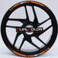 Confezione Adesivi Set Completo di Cerchi Strisce per Moto per 2 Ruote da 17'' pollici strips Design Sportivo Bandiera Francese COD.D0098
