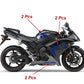DualColorStampe Adesivi compatibili con Yamaha R1 YZF (2009-2011) grafica carena moto Adesivo per Moto Impermeabile Stickers decal vinile M0325