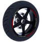 DualColorStampe Set di Strisce Cerchi Moto per 2 Ruote da 15" a 19" Pollici - Adesivi Ruote Moto Resistenti - Adesivi Cerchi Moto - Design Racing D0114