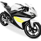DualColorStampe Adesivi Compatibili con Yamaha YZF-R125 | Sticker Moto Carena (DX-SX) Personalizzabili | design zebrato Colorato M0120