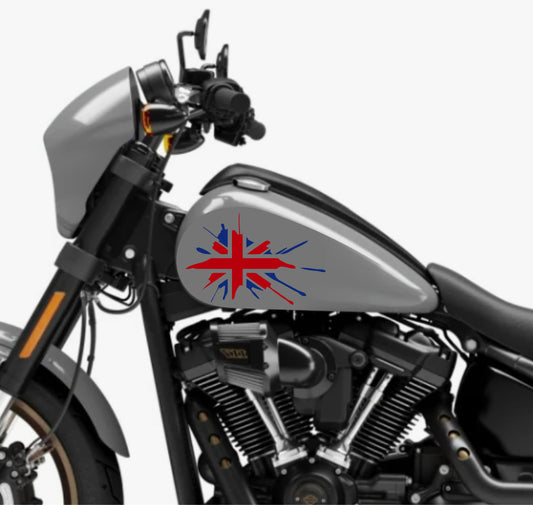 DualColorStampe® Adesivi Compatibili con Harley-Davidson bandiera londinese LONDON skull serbatoio Set 2 stickers Moto Motorbike COD. M0359