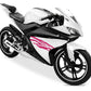 DualColorStampe Adesivi Compatibili con Yamaha YZF-R125 | Sticker Moto Carena (DX-SX) Personalizzabili | design zebrato Colorato M0120