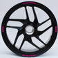 DualColorStampe Set di Strisce Cerchi Moto per 2 Ruote da 17" Pollici | Adesivi Ruote Moto | Adesivi Cerchi Moto Resiste a Pioggia e Sole | Design Racing D0075