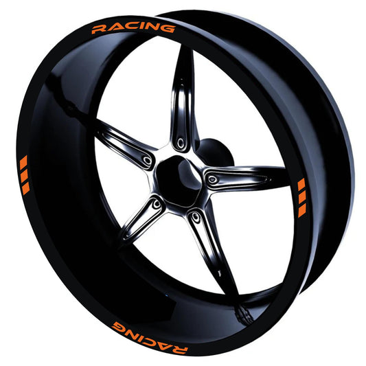 DualColorStampe Set di Strisce Cerchi Moto per 2 Ruote da 17" Pollici | Adesivi Ruote Moto | Adesivi Cerchi Moto Resiste a Pioggia e Sole | Design Racing D0075