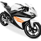 DualColorStampe Adesivi Compatibili con Yamaha YZF-R125 | Sticker Moto Carena (DX-SX) Personalizzabili | design zebrato Colorato M0120