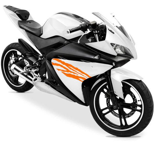 DualColorStampe Adesivi Compatibili con Yamaha YZF-R125 | Sticker Moto Carena (DX-SX) Personalizzabili | design zebrato Colorato M0120