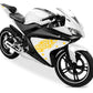 DualColorStampe Adesivi Compatibili con Yamaha YZF-R125 | Sticker Moto Personalizzabili Carena DX-SX Scacchiera Stelle M0126