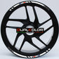 Confezione Adesivi Set Completo di Cerchi Strisce per Moto per 2 Ruote da 17'' pollici strips Design Sportivo Bandiera Francese COD.D0098