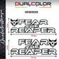 DualColorStampe® Adesivi Compatibili con Harley-Davidson fear the reaper skull teschio serbatoio Set 2 stickers Moto Motorbike COD. M0352