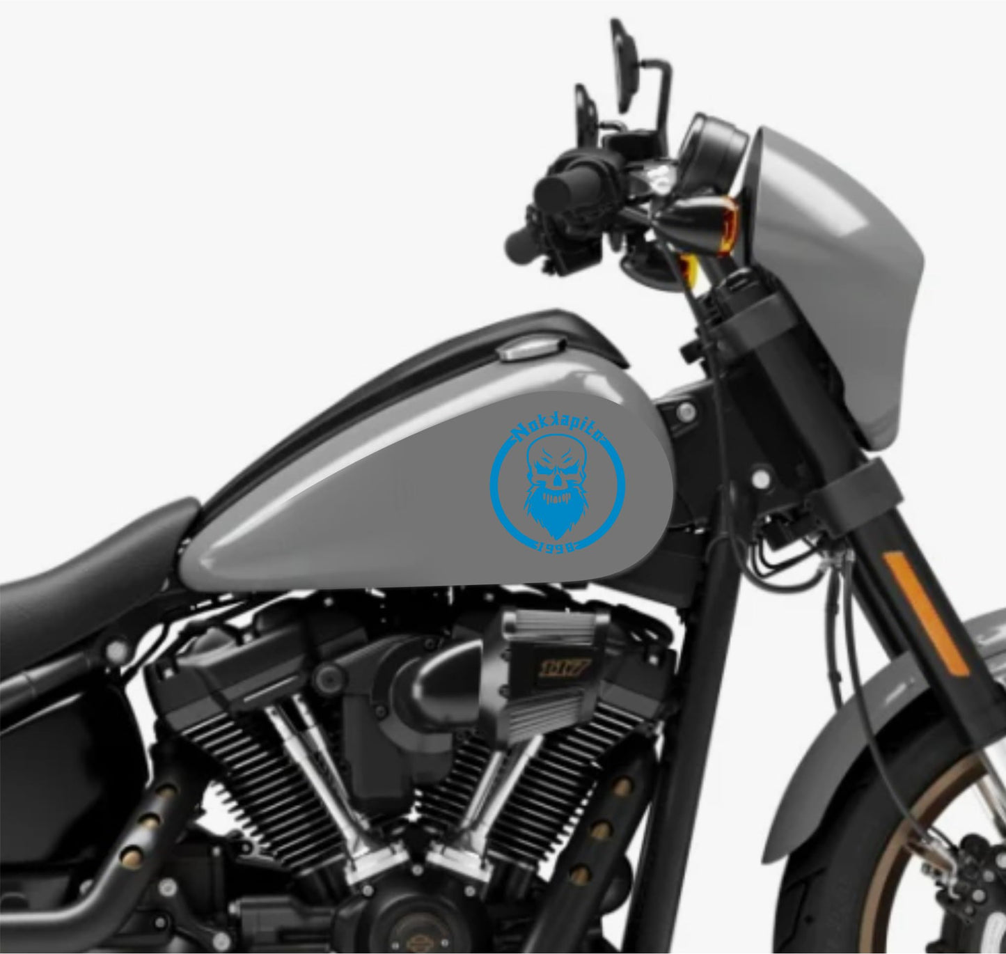 DualColorStampe® Adesivi Compatibili con Harley-Davidson TESCHIO skull serbatoio Set 2 stickers Moto Motorbike COD. M0358