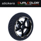 DualColorStampe Set di Strisce Cerchi Moto per 2 Ruote da 15" a 19" Pollici | Adesivi Ruote Moto | Adesivi Cerchi Moto Resiste a Pioggia e Sole | Design Racing D0124