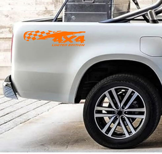 DualColorStampe ADESIVI PER PICKUP 4X4 OFF ROAD (2 PZ DX-SX) FUORISTRADA accessori stickers decal auto scacchiera COD.0390