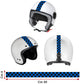 Adesivo Scacchiera Italia Calcio Blu Nero – Sticker Moto, Casco, Serbatoio, Valigia – Decorazione Universale Impermeabile – Design Sportivo C0086