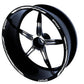 DualColorStampe Set di Strisce Cerchi Moto per 2 Ruote da 15" a 19" Pollici | Adesivi Ruote Moto | Adesivi Cerchi Moto Resiste a Pioggia e Sole | Design Racing D0124