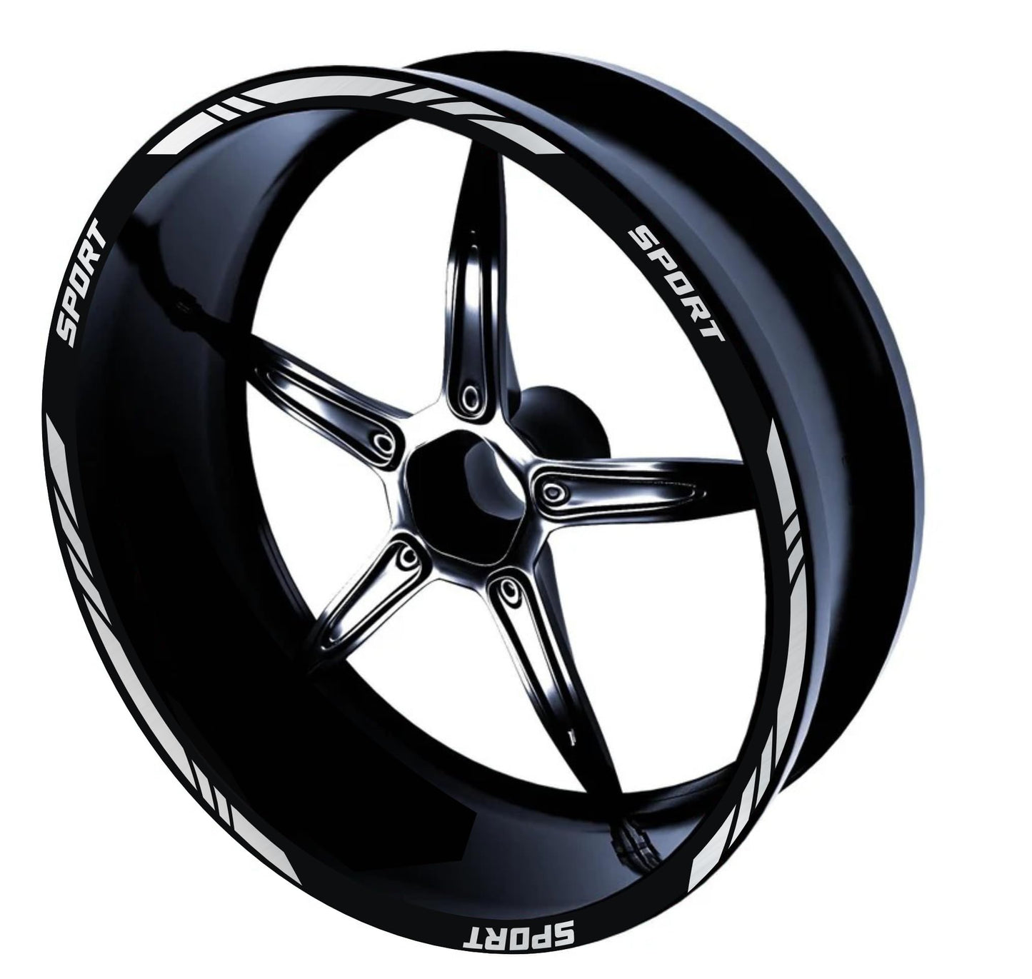DualColorStampe Set di Strisce Cerchi Moto per 2 Ruote da 15" a 19" Pollici | Adesivi Ruote Moto | Adesivi Cerchi Moto Resiste a Pioggia e Sole | Design Racing D0124