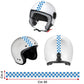Adesivo Scacchiera Italia Calcio BIANCO-AZZURRO 53 | Decalcomania Universale per Casco Moto, Serbatoio, Valigia – Design Sportivo C0087
