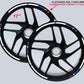 DualColorStampe Strisce Adesive Cerchi Moto 17 Pollici – Set per 2 Ruote – Design Racing Rosso Bianco Blu e Nero – Resistenti a Pioggia e Sole – Adesivi Ruote Moto Lucidi – Modello D0137