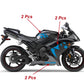 DualColorStampe Adesivi compatibili con Yamaha R1 YZF (2009-2011) grafica carena moto Adesivo per Moto Impermeabile Stickers decal vinile M0325