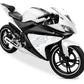 DualColorStampe Adesivi Compatibili con Yamaha YZF-R125 | Sticker Moto Personalizzabili Carena DX-SX Scacchiera Stelle M0126